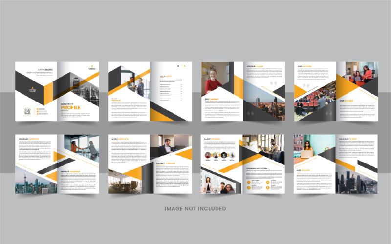 Diseño de folleto de perfil de empresa corporativa de 16 páginas.