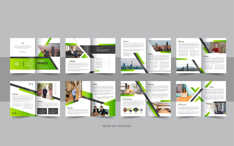 Disposition du modèle de brochure de profil d'entreprise de 16 pages