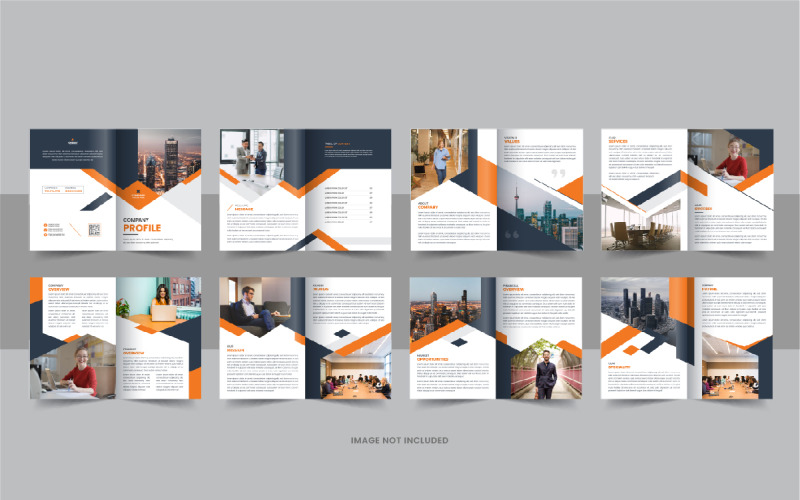 16 sayfalık kurumsal şirket profili broşür şablonu tasarımı