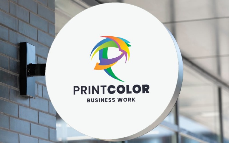 Logotipo de letra P de color impreso