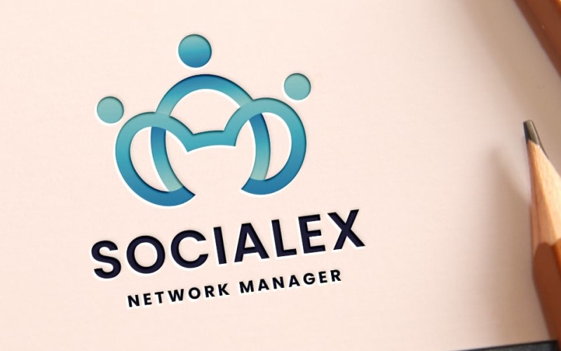 Logotipo del administrador de red Socialex