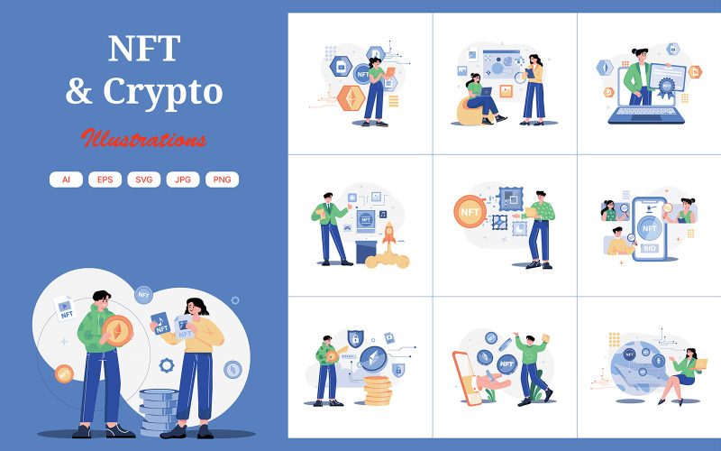 M473_NFT y paquete de ilustraciones criptográficas