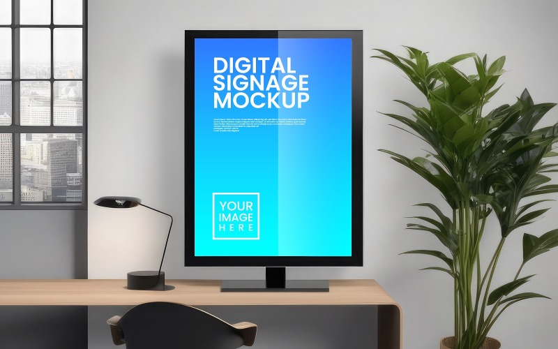 Modello di mockup di segnaletica digitale V14
