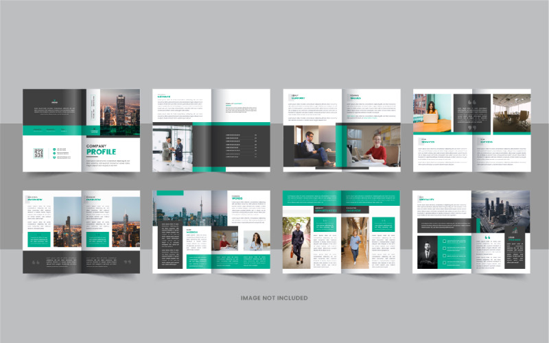Modello di progettazione brochure per profilo aziendale aziendale di 16 pagine