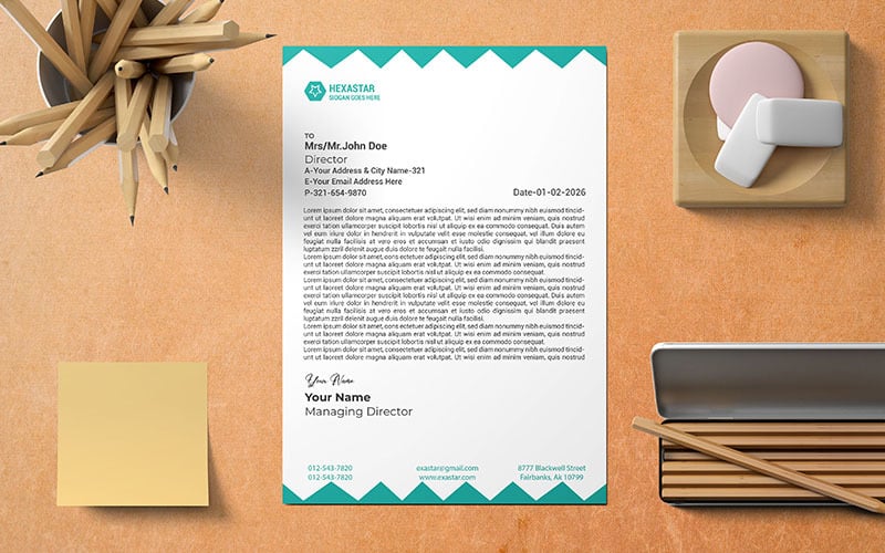 Nowoczesny i minimalistyczny biznesowy papier firmowy_S