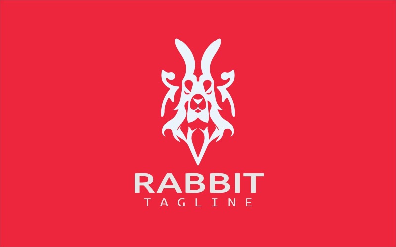 Rabbit Viking Logotyp Mall V3