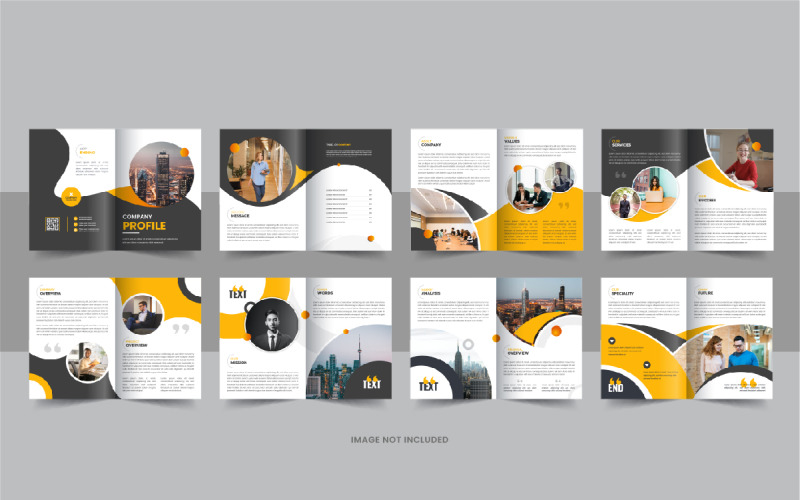 Rozvržení šablony návrhu brožury s 16 stránkami firemního profilu společnosti