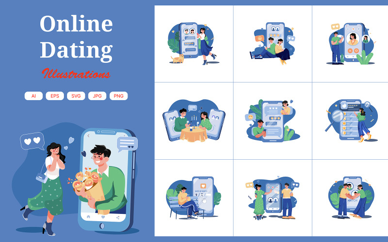 M432_Online Dating-illustratiepakket