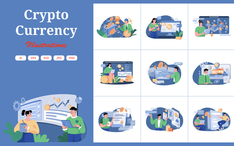M438_ Bitcoin- und Blockchain-Illustrationen