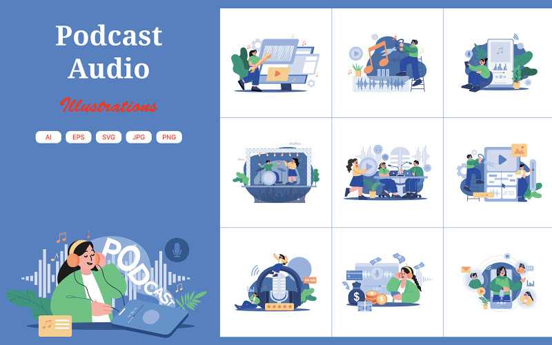 M451_Podcast Audio-Illustrationspaket