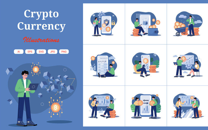 M466_ Illustrations de crypto-monnaie