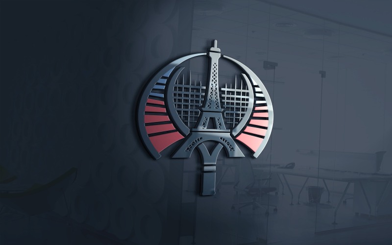 Paris tennisskola logotyp mall vektor