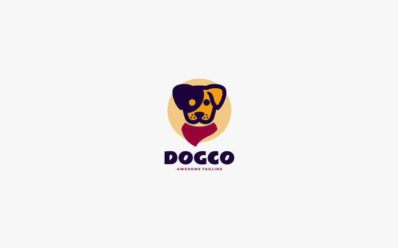 Dog Simple Mascot Logo Mall 1