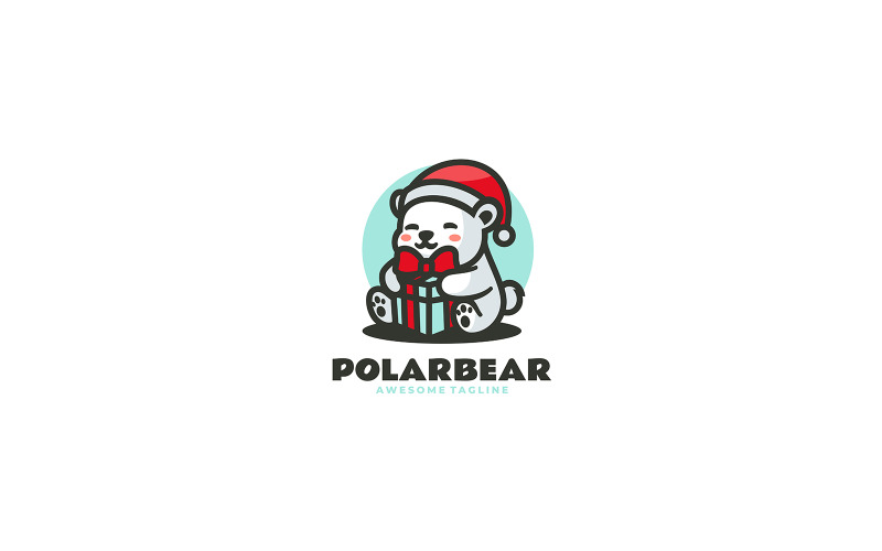 Logo kreskówki maskotki niedźwiedzia polarnego 2