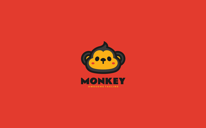 Мультяшний логотип талісмана мавпи 6
