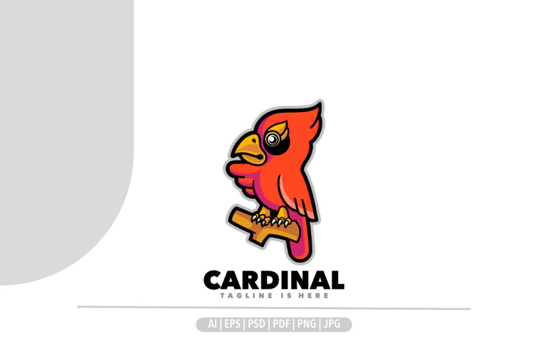 Ilustração do logotipo do desenho do mascote cardeal