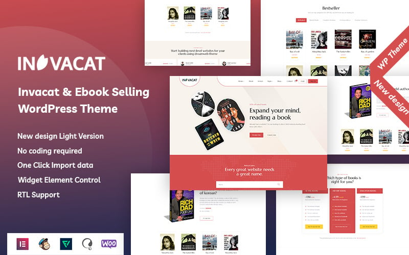 Invacat – Thème WordPress pour la vente de livres électroniques