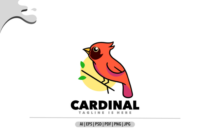 Кардинал простий дизайн логотипу талісман