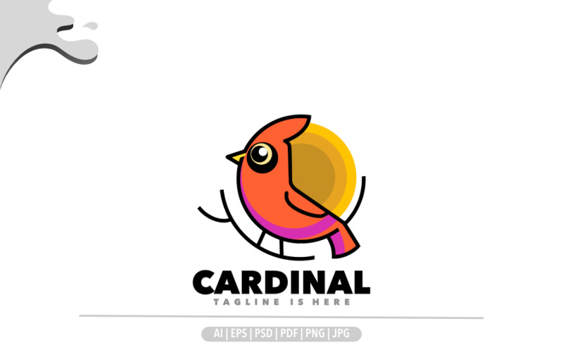 Кардинал простий талісман шаблон оформлення логотипу