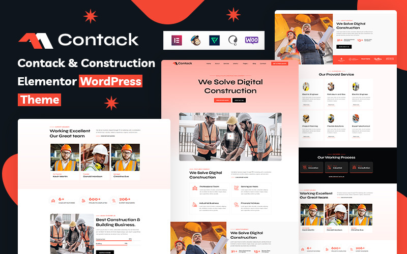 联系 - Construction Elementor WordPress Them