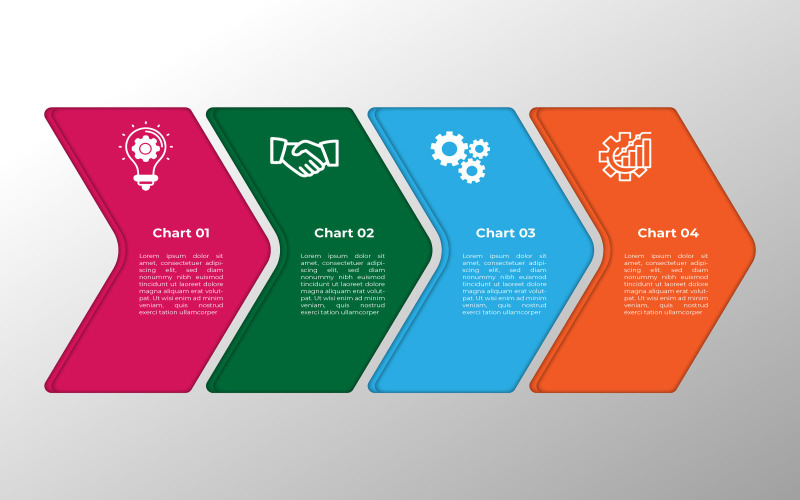Plantilla de elemento infográfico de pasos vectoriales de negocio simple.