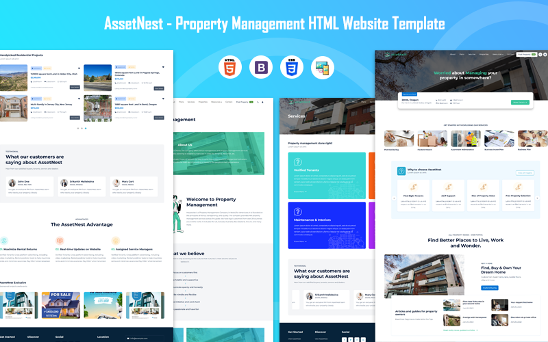 Property Management HTML Website Template