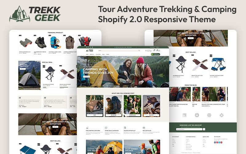 Trekk Geek - Tour Adventure Trekking & Camping Store Multiuso Shopify 2.0 Tema responsivo