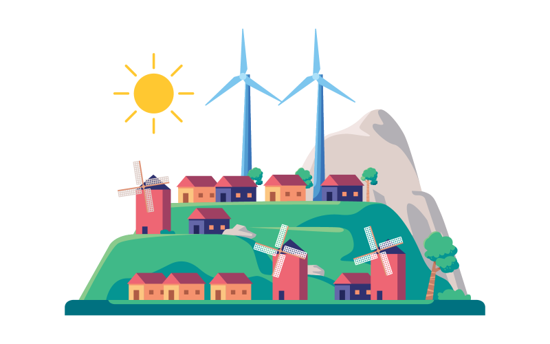 Windkraft-Vektor-Illustration