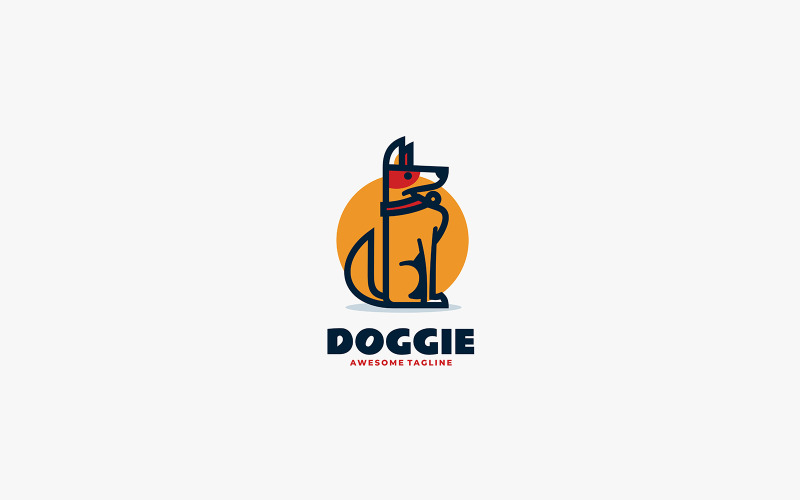 Design del logo dell'arte della linea cagnolino