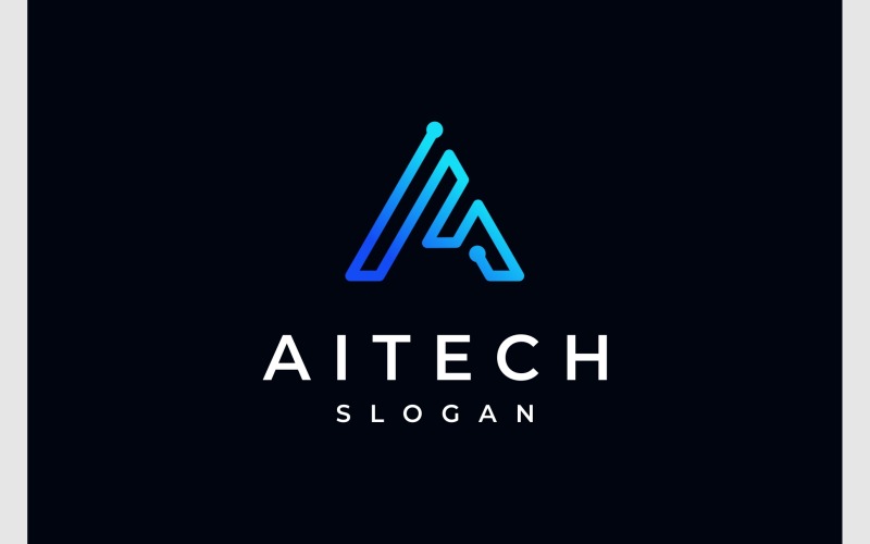 Letter A Connection Technology digitális logó