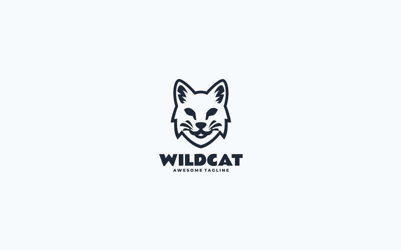 Wild Cat Line Art Logo Design