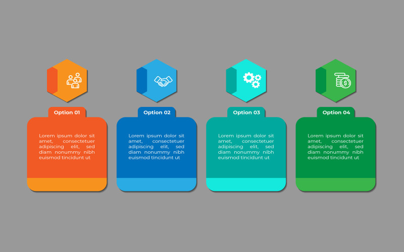 Design de modelo de elemento infográfico de negócios de 4 etapas do vetor.