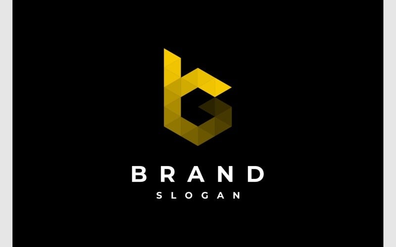 Letter GB BG Mosaic Geometric Logo