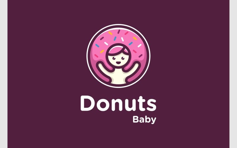 Logotipo fofo da padaria Baby Donuts