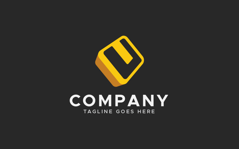 Modèle de conception de logo carré lettre U