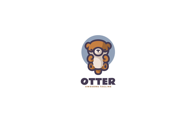 Otter, Einfach, Maskottchen, Logo, Style