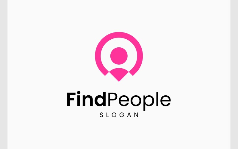 Zoek mensen menselijke locatie-logo