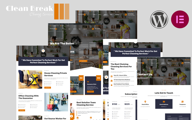 Clean Break – Thème WordPress pour services de nettoyage gratuits