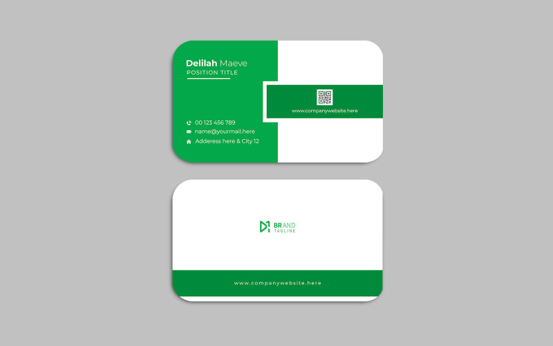 Modèle de conception de carte de visite simple et propre - identité d'entreprise