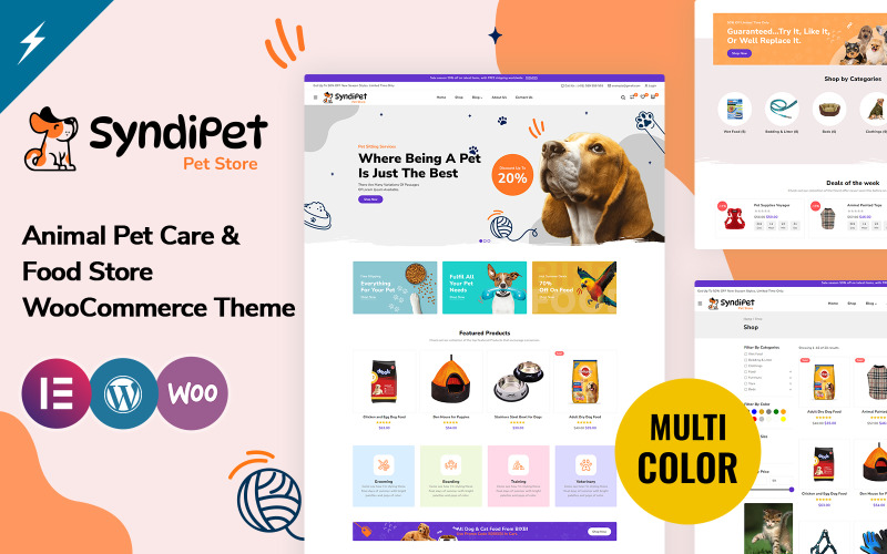 Syndipet - Tema WooCommerce del negozio di cura degli animali domestici e di alimenti per animali domestici