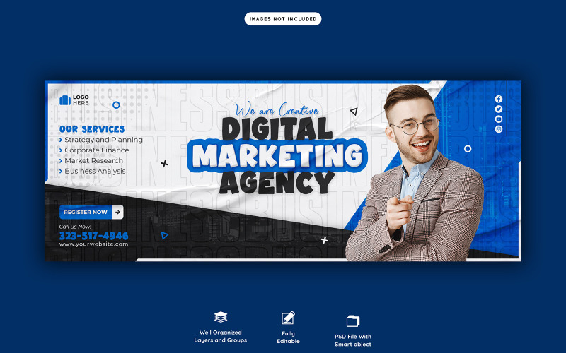 Digital Marketing Agency Social Media Banner Cover  Template