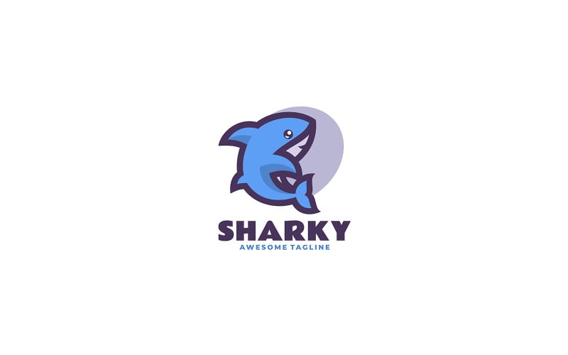 Einfaches Hai-Maskottchen-Logo 3