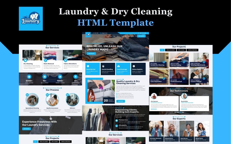 Sparkle - HTML5-шаблон сайта услуг прачечной и химчистки
