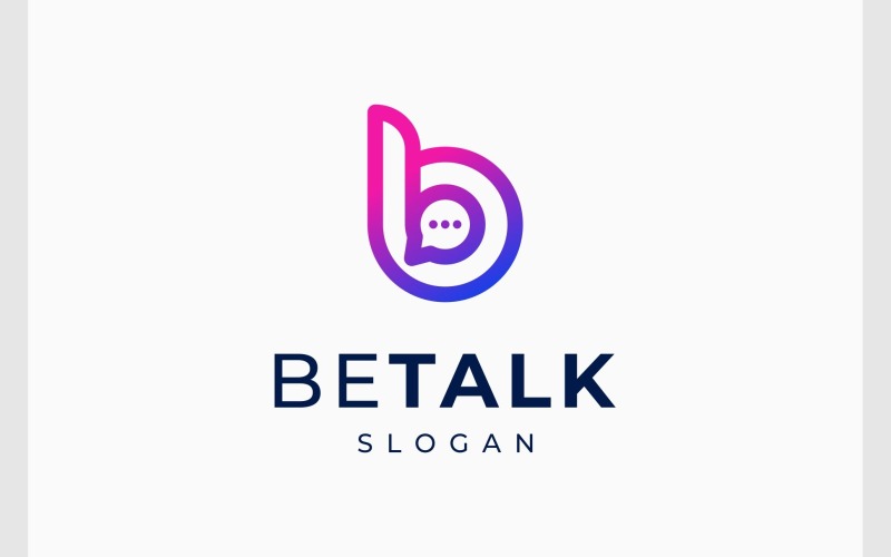 B harfi kabarcık sohbet konuşma logosu