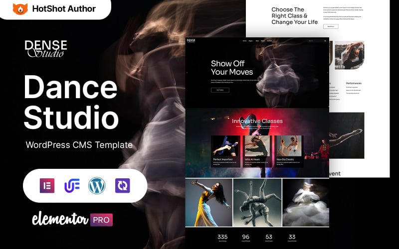 Dense Studio — тема для танцювальної студії й академії WordPress Elementor