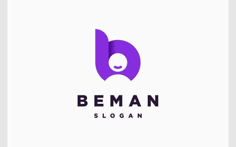 Letra B Perfil Personas Logotipo Humano