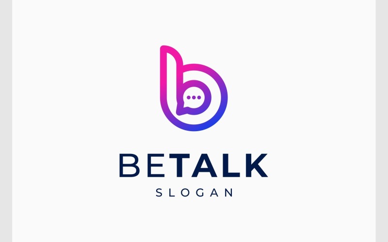 Letter B Bubble Chat Speech Logo