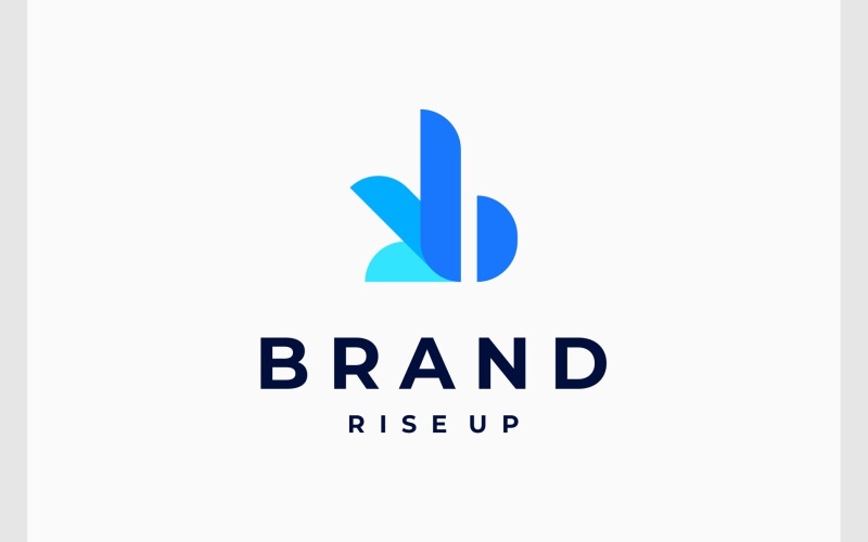 Lettera B Iniziale Business Rise Up Logo di successo
