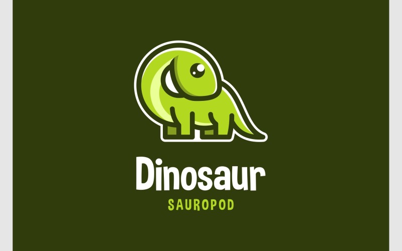 Logo mignon de mascotte de sauropode de brontosaure