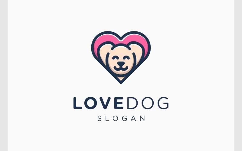 Love Dog Pet Care Cucciolo Logo carino